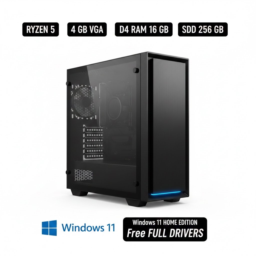 خرید قیمت سیستم کامپیوتر کامل با پردازنده RYZEN5 با رم 16GB و VGA4GB و SSD256GB