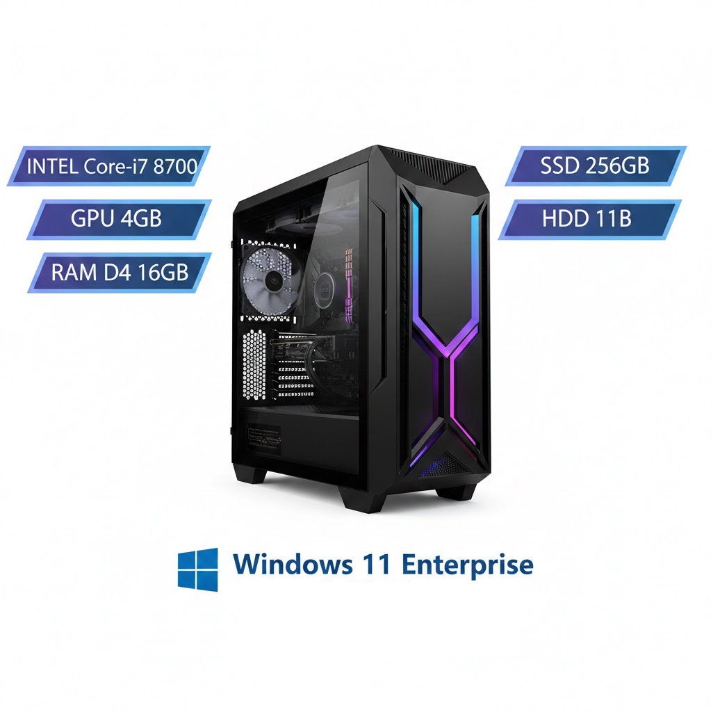 خرید و قیمت سیستم کامپیوتر کامل I7-8700 با رم 8گیگ DDR4 و گرافیک 4GB با SSD256 و HDD 1TB