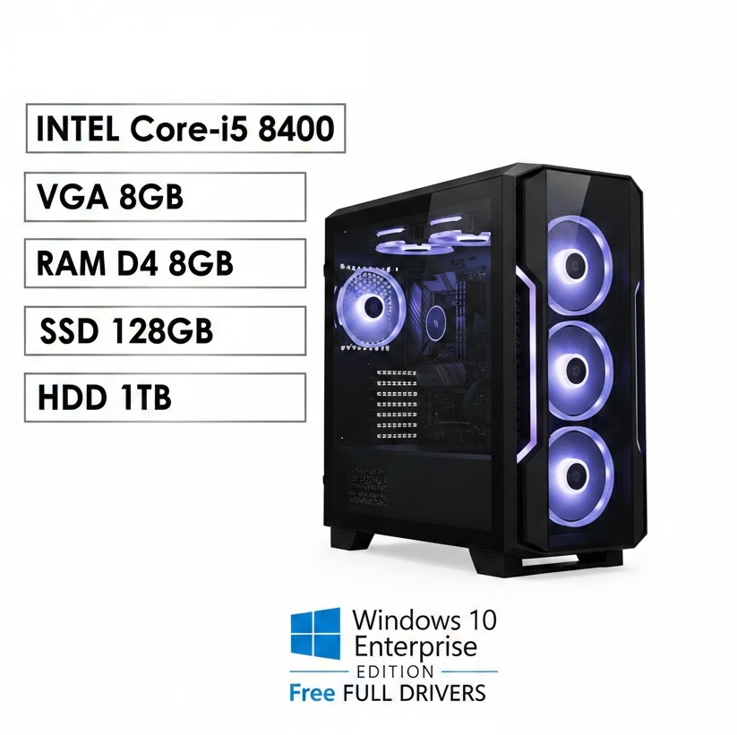 قیمت و خرید سیستم کامپیوتر کامل i5 8400 با رم 8GB و گرافیک 8GB و SSD128 و HDD 1TB