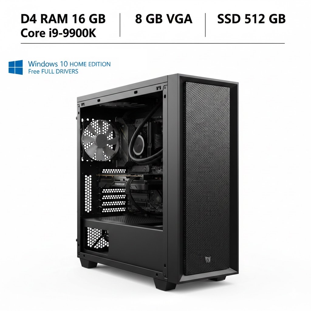 قیمت و خرید کامپیوتر کامل با پردازنده Core i9-9900 با رم 16 و گرافیک 8 گیگ GDDR5