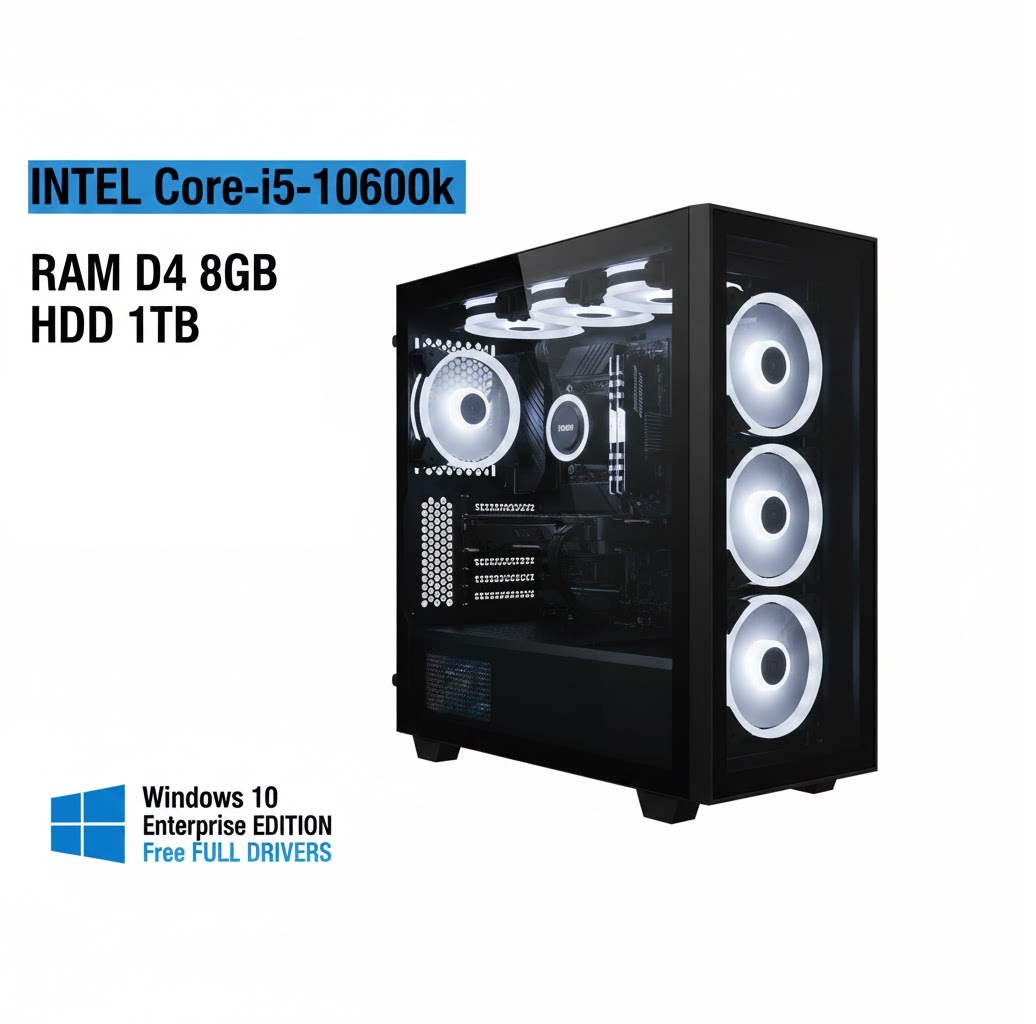 قیمت و خریدکامپیوتر کامل با پردازنده i5-10600k نسل 10 با رم 8 گیگ و حافظه 1 ترابایت