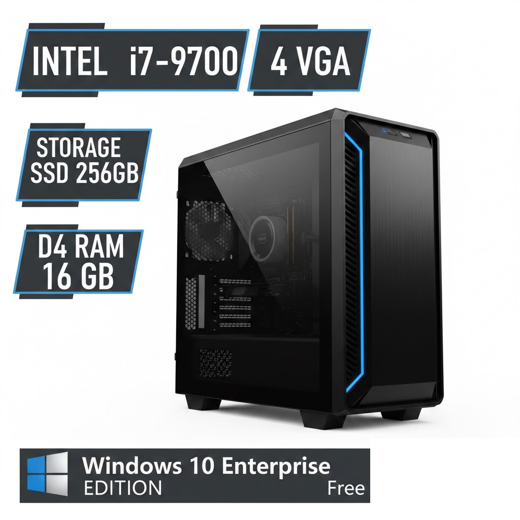 قیمت و خریدکامپیوتر کامل حرفه ای i7-9700 با 16GB رم و 4GB گرافیک و SSD 256GB قیمت و خریدکامپیوتر کامل حرفه ای i7-9700 با 16GB رم و 4GB گرافیک و SSD 256GB