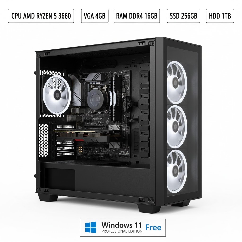 کامپیوتر کامل RYZEN 5 با رم 16 گیگابایت و SSD 256 , HDD 1TB کامپیوتر کامل RYZEN 5 با رم 16 گیگابایت و SSD 256 , HDD 1TB