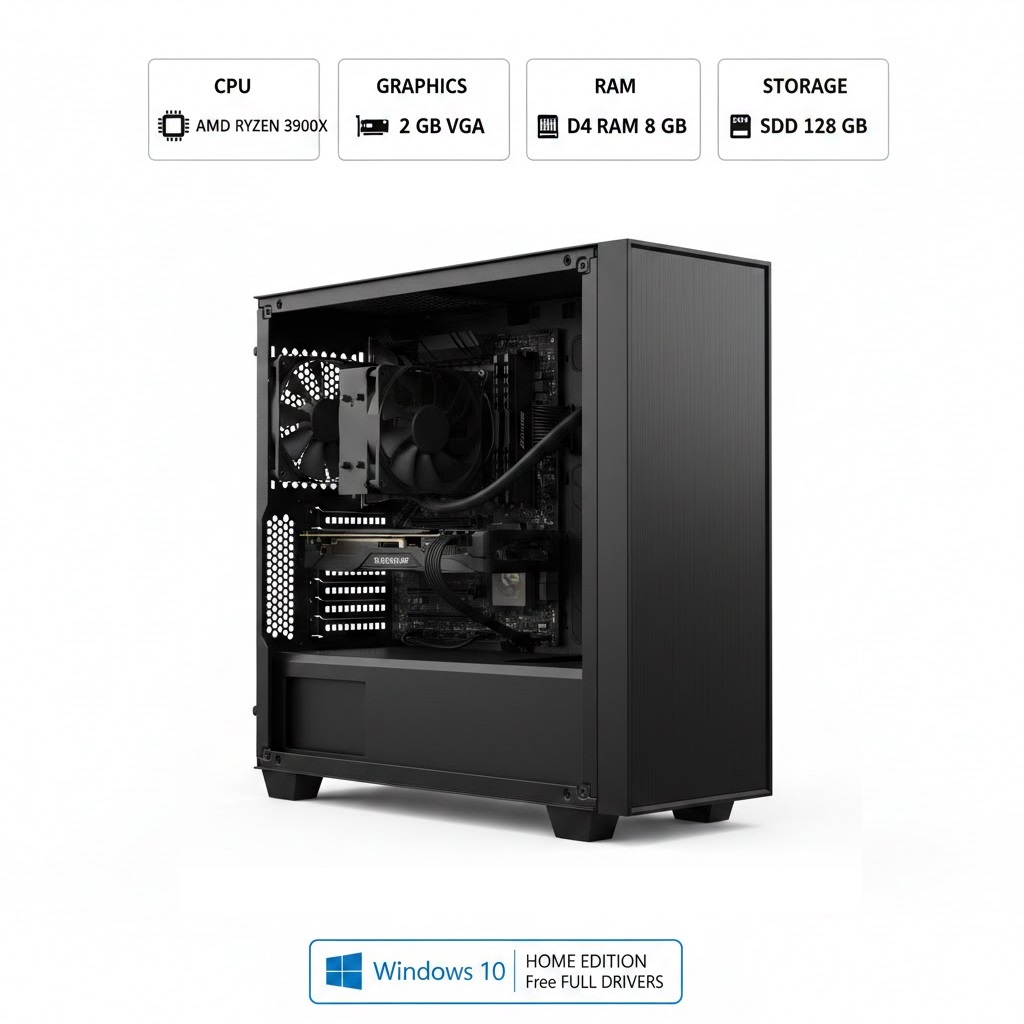 کامپیوتر کامل با پردازنده RYZEN 3900X با رم 8گیگ و گرافیک 2گیگ
