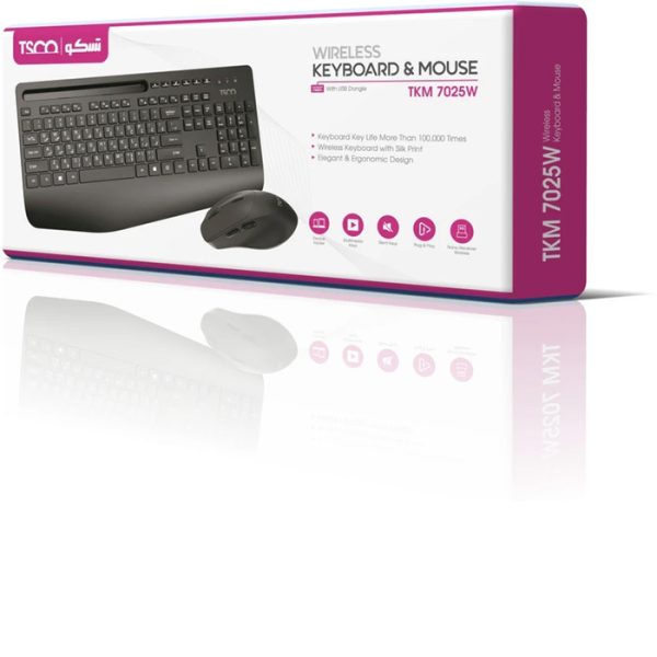 کیبورد و ماوس بی سیم تسکو مدل TKM 7023W با سوییچ ممبران - Image 4