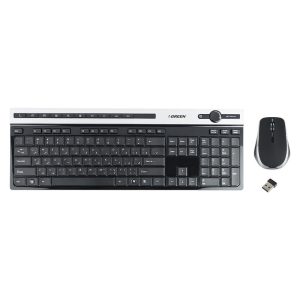 کیبورد و ماوس بی سیم گرین مدل GKM-505W، سوییچ ممبران، Full-Size - رنگ مشکی