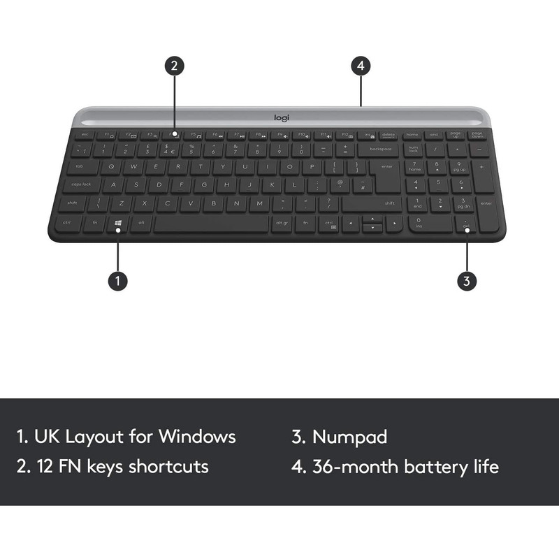 کیبورد و ماوس بیسیم لاجیتک مدل MK470، سوییچ ممبران، Full-Size - رنگ مشکی کیبورد و ماوس بیسیم لاجیتک مدل MK470، سوییچ ممبران، Full-Size - رنگ مشکی