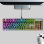 کیبورد گیمینگ گرین مدل GK802-RGB، مکانیکال سوییچ آبی، Full-Size، نورپردازی RGB - رنگ مشکی